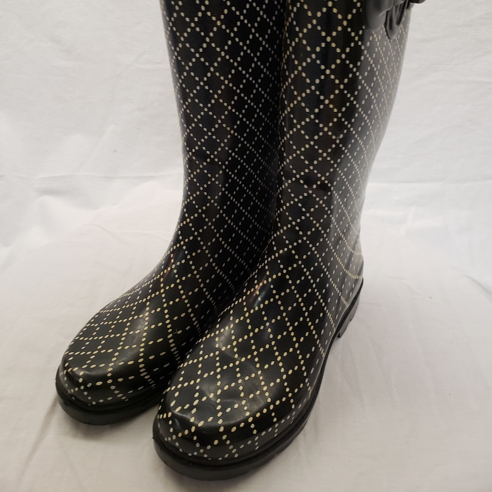 Capelli Rain Boots Black and White Crossings Sz 6